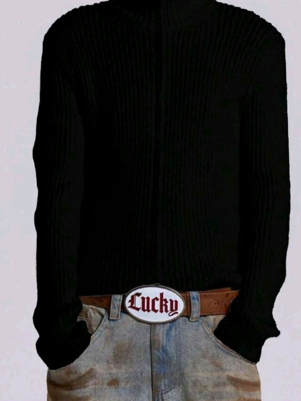 Black Ribbed Knit Sweater